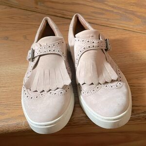 FRYE Women's Gemma Kiltie Blush Nubuck Leather Slip-On Sneakers / 7.5M